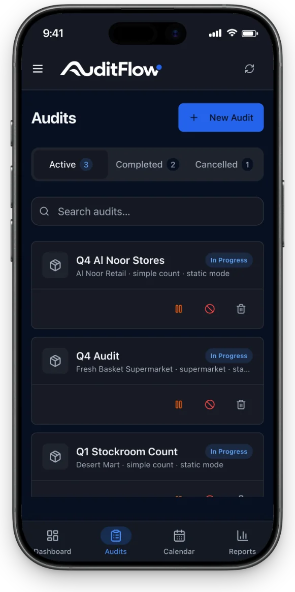 AuditFlow audits iPhone mockup