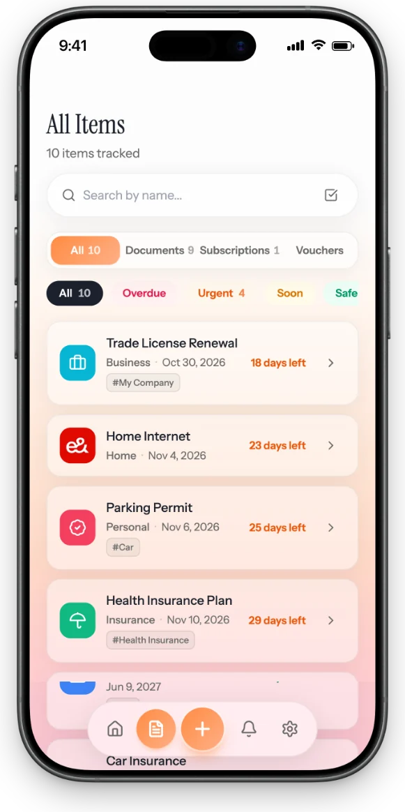 AheadTime items iPhone mockup