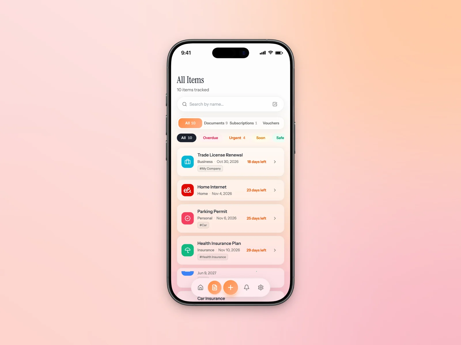 AheadTime items feature mockup